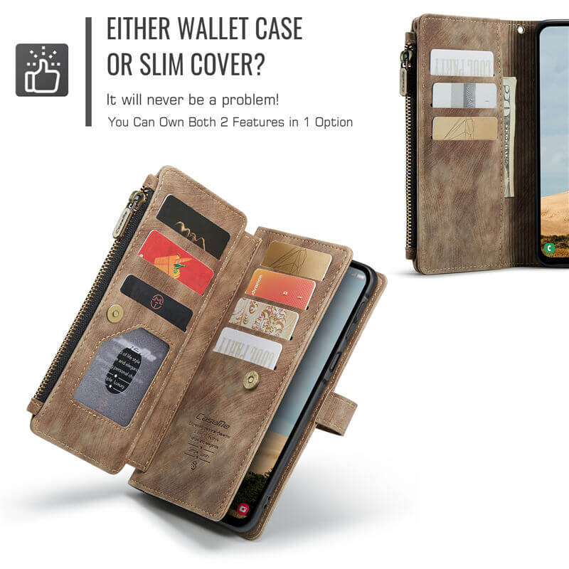 CaseMe Samsung Galaxy A17 Wallet Leather Case with Wrist Strap