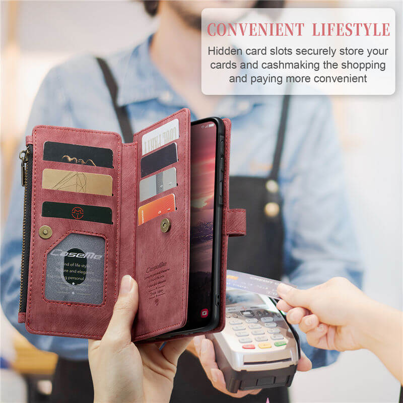 CaseMe Samsung Galaxy A17 Wallet Leather Case with Wrist Strap