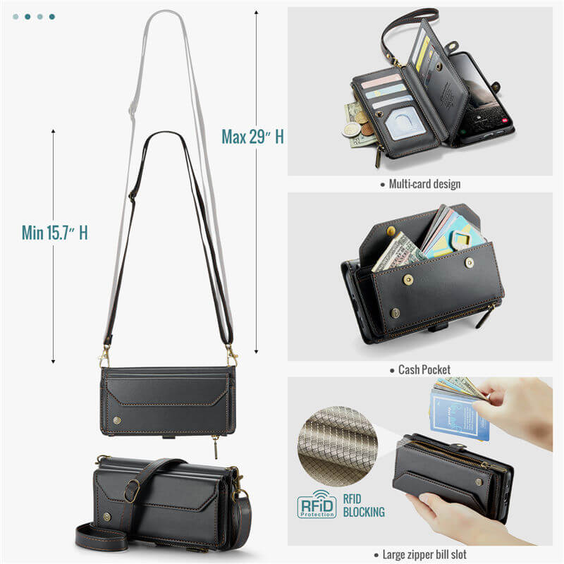CaseMe Samsung Galaxy A17 Wallet RFID Blocking Crossbody Phone Case