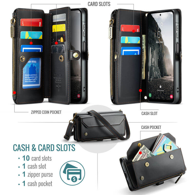 CaseMe Samsung Galaxy A17 Wallet RFID Blocking Crossbody Phone Case
