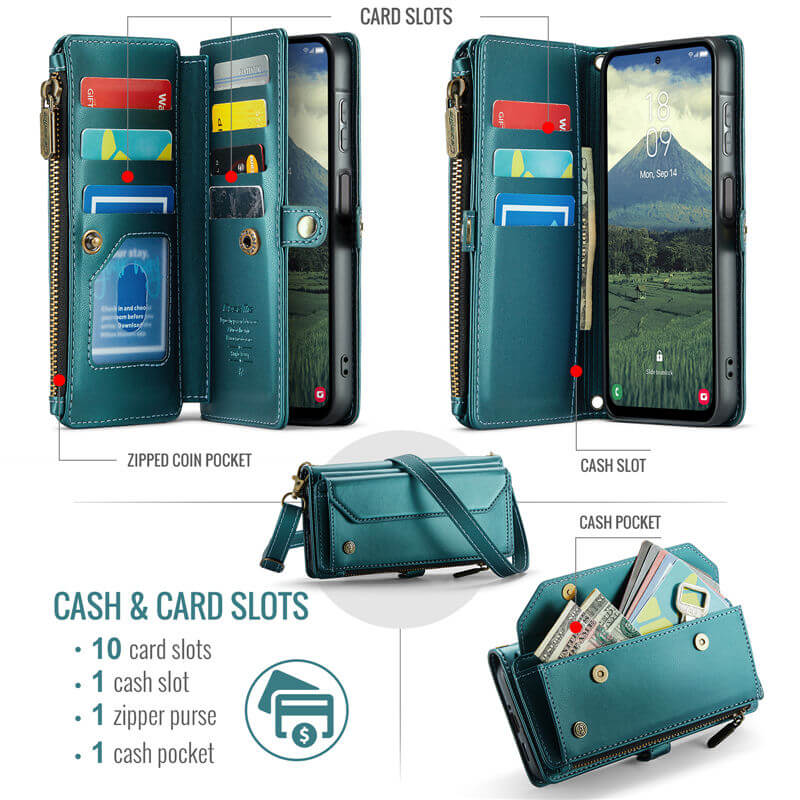 CaseMe Samsung Galaxy A17 Wallet RFID Blocking Crossbody Phone Case
