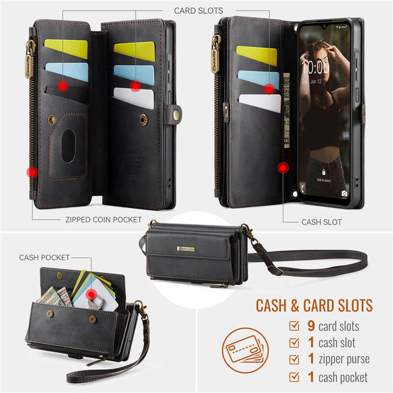 CaseMe Samsung Galaxy A17 Crossbody Wallet Case
