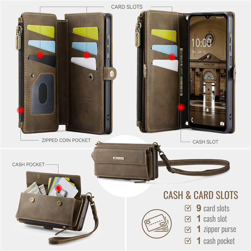CaseMe Samsung Galaxy A17 Crossbody Wallet Case