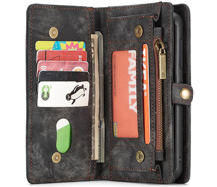 CaseMe Samsung Galaxy A20e Zipper Wallet Magnetic Detachable 2 in 1 Case