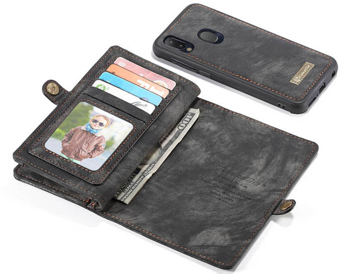 CaseMe Samsung Galaxy A20e Zipper Wallet Magnetic Detachable 2 in 1 Case