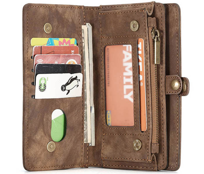 CaseMe Samsung Galaxy A20e Zipper Wallet Magnetic Detachable 2 in 1 Case