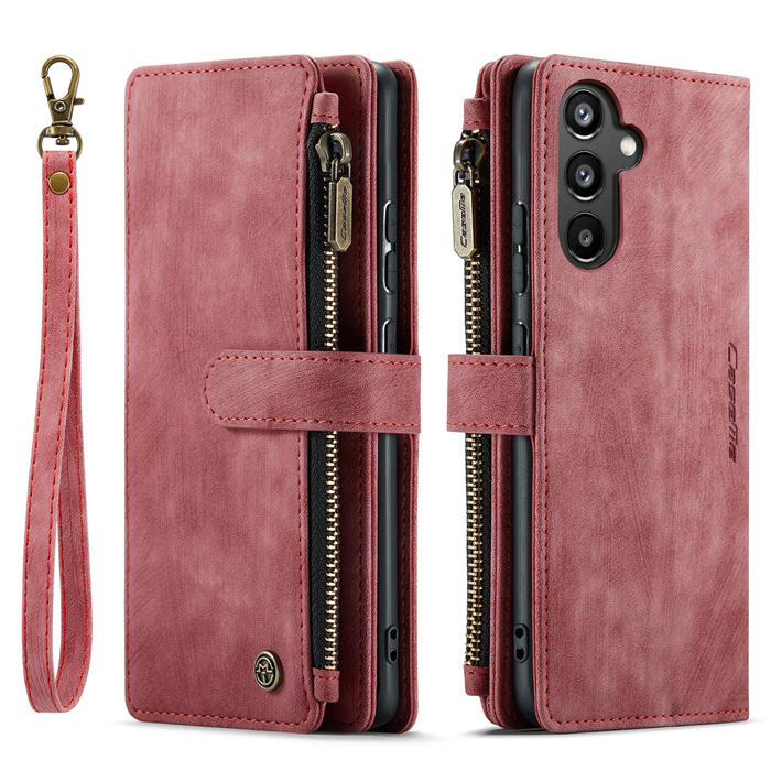 CaseMe Samsung Galaxy A34 5G Wallet kickstand Magnetic Leather Case with Wrist Strap