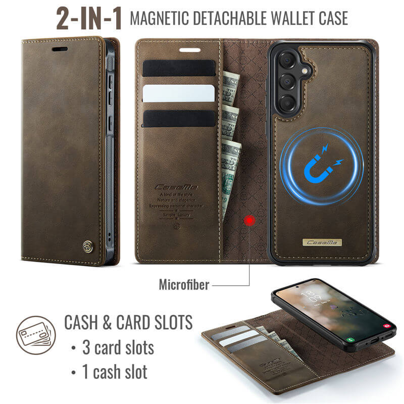 CaseMe Samsung Galaxy A35 2-in-1 Magnetic Wallet Case