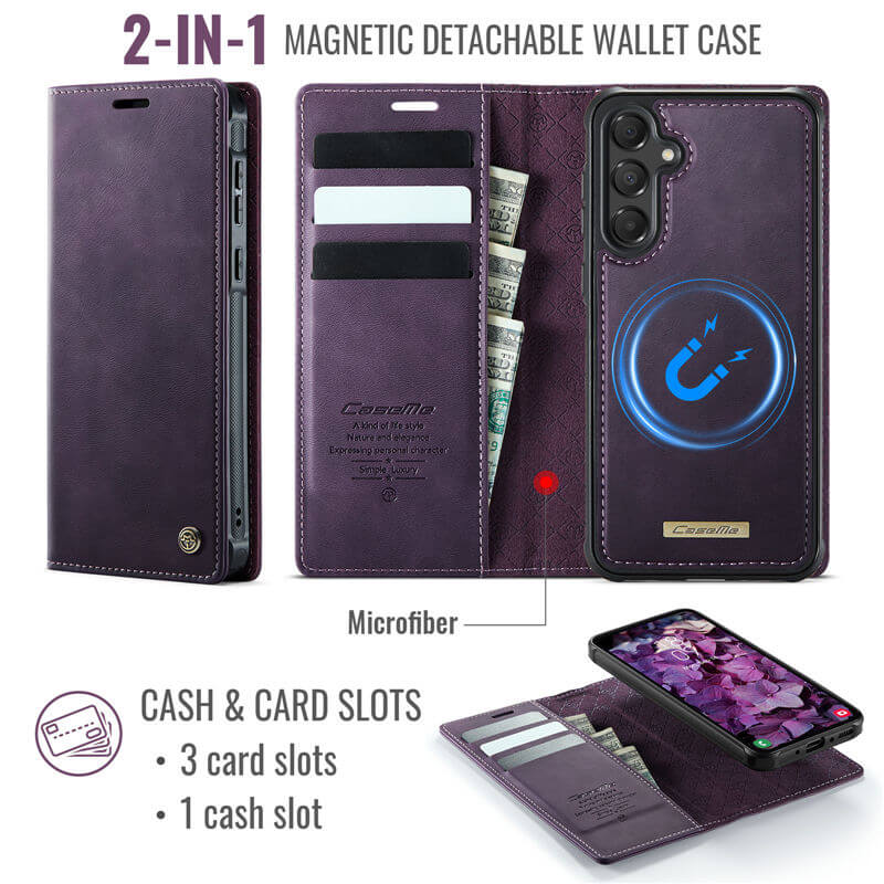 CaseMe Samsung Galaxy A55 2-in-1 Magnetic Wallet Case