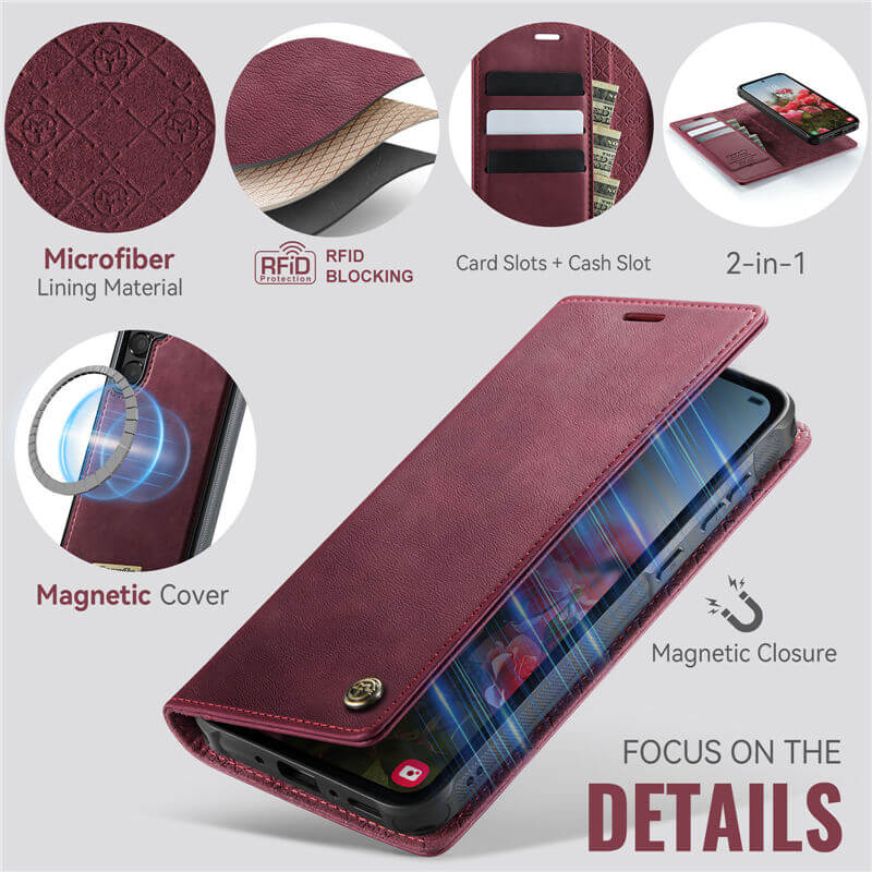 CaseMe Samsung Galaxy A35 2-in-1 Magnetic Wallet Case