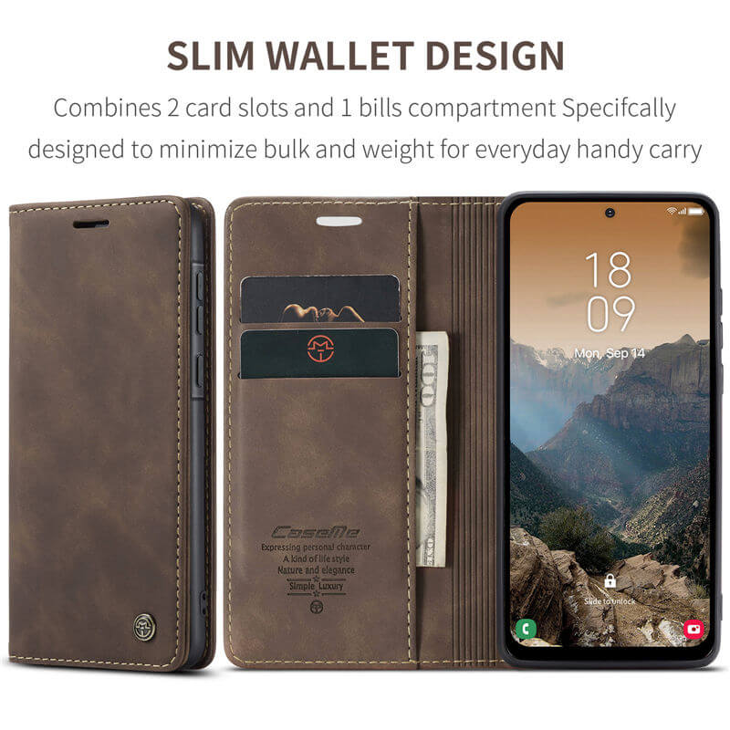 CaseMe Samsung Galaxy A56 5G Wallet Suede Leather Case