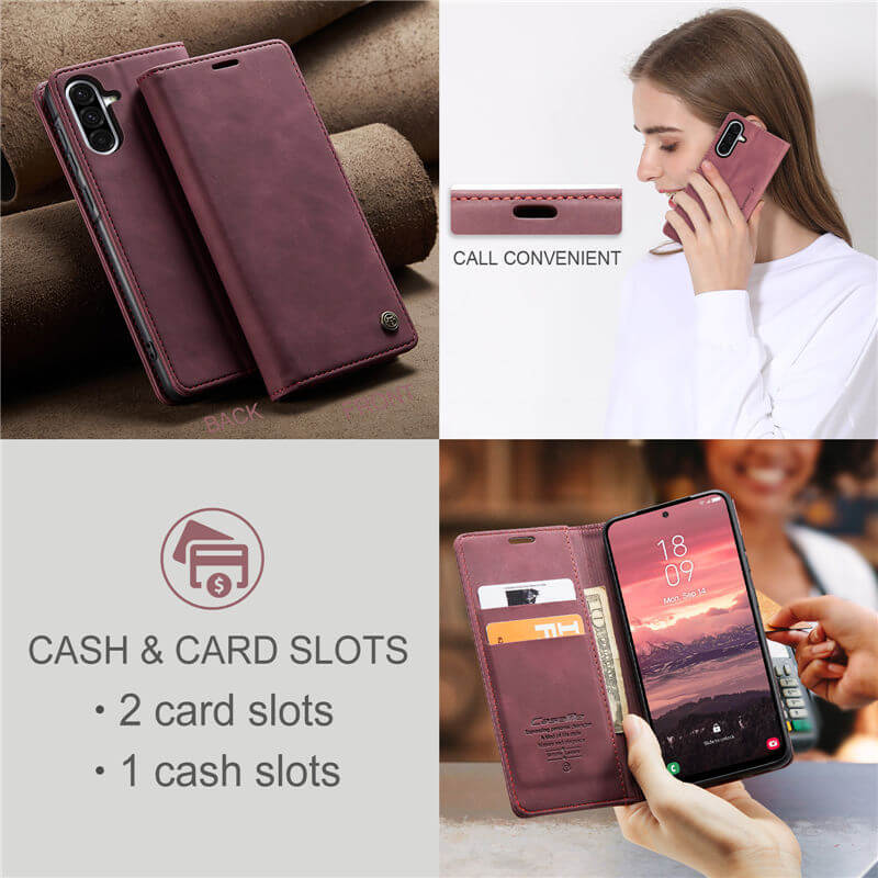 CaseMe Samsung Galaxy A56 5G Wallet Suede Leather Case