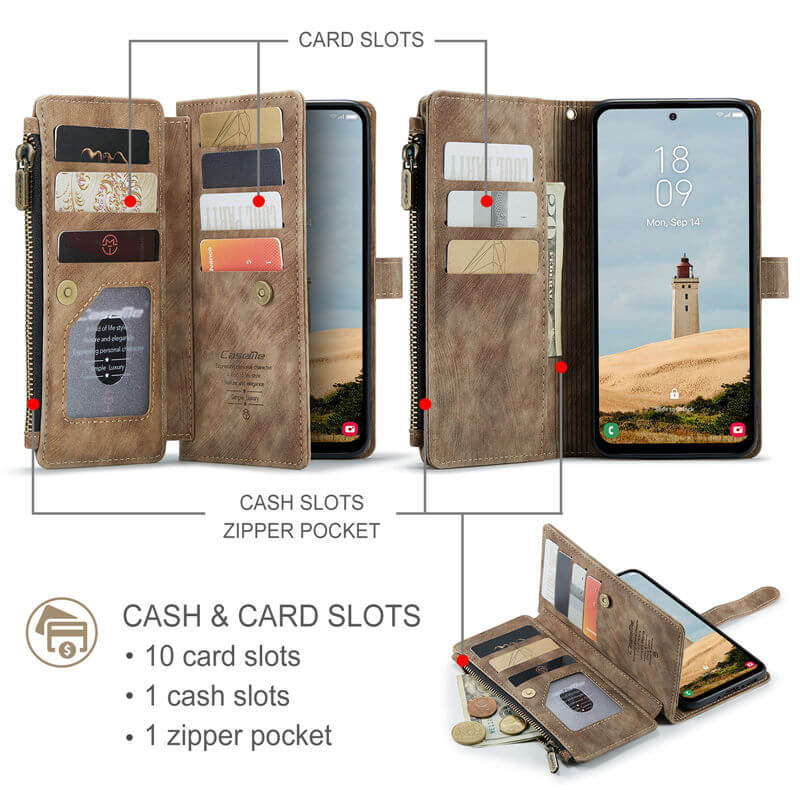 CaseMe Samsung Galaxy A56 5G Wallet Case with Wrist Strap