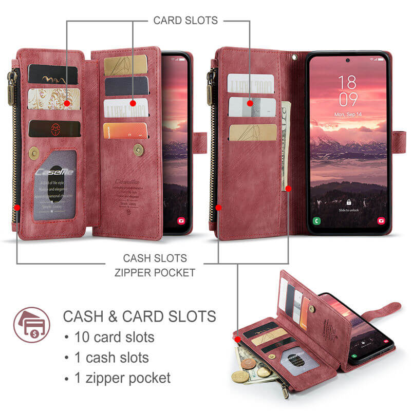 CaseMe Samsung Galaxy A56 5G Wallet Case with Wrist Strap