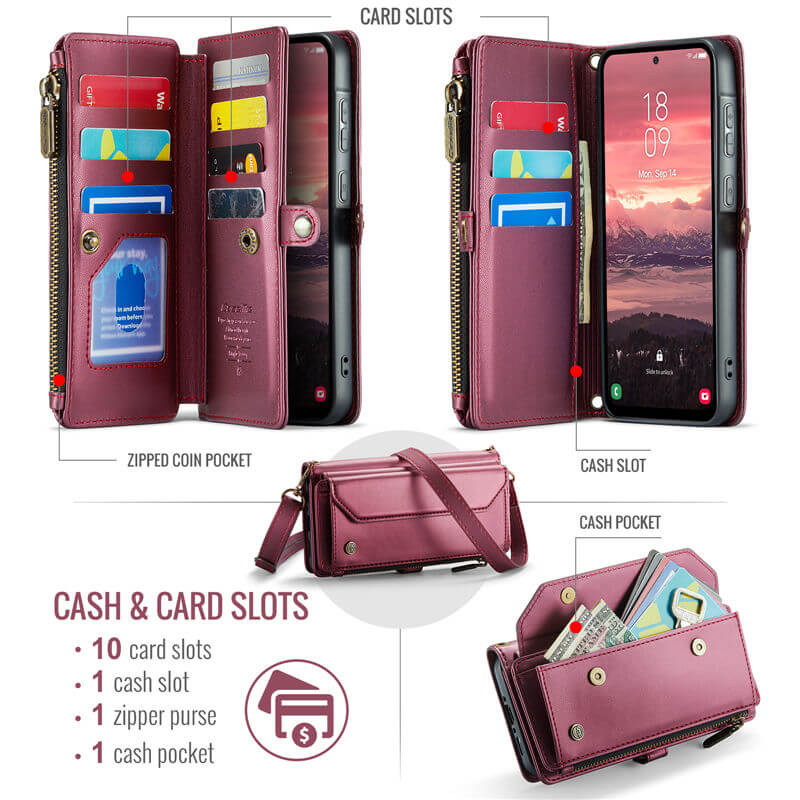 CaseMe Samsung Galaxy A36 5G Wallet RFID Blocking Crossbody Phone Case