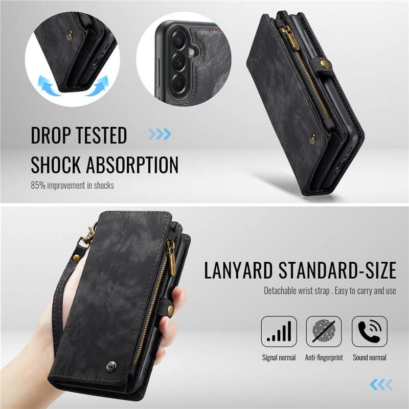 CaseMe Samsung Galaxy A37 2-in-1 Magnetic Wallet Case with Wrist Strap