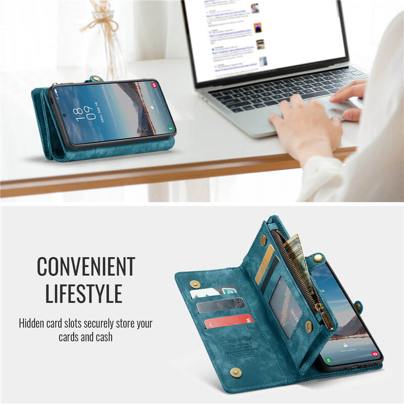 CaseMe Samsung Galaxy A37 2-in-1 Magnetic Wallet Case with Wrist Strap