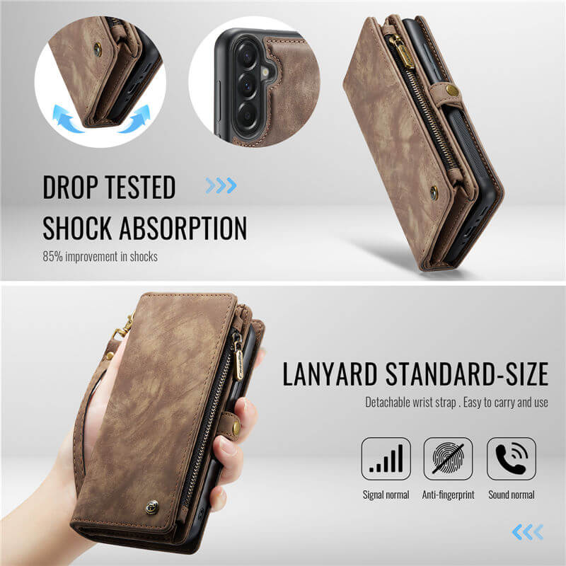 CaseMe Samsung Galaxy A37 2-in-1 Magnetic Wallet Case with Wrist Strap