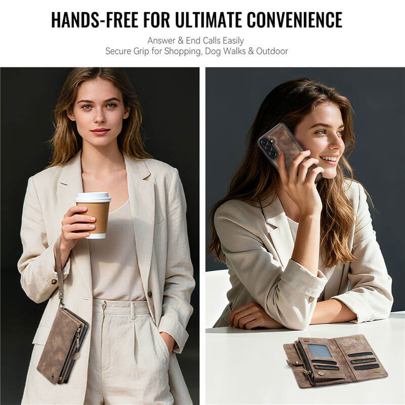 CaseMe Samsung Galaxy A37 2-in-1 Magnetic Wallet Case with Wrist Strap