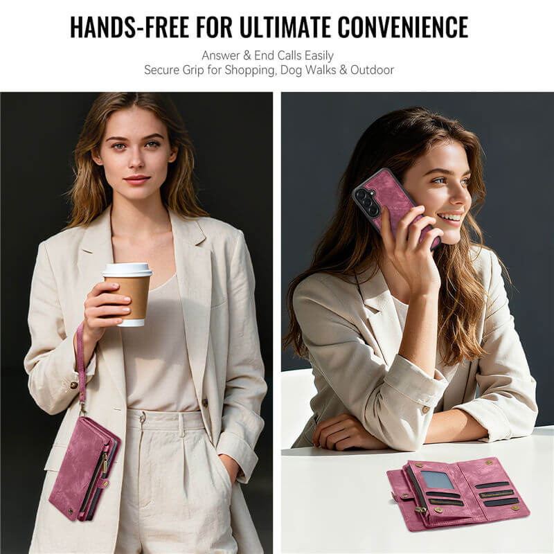 CaseMe Samsung Galaxy A37 2-in-1 Magnetic Wallet Case with Wrist Strap