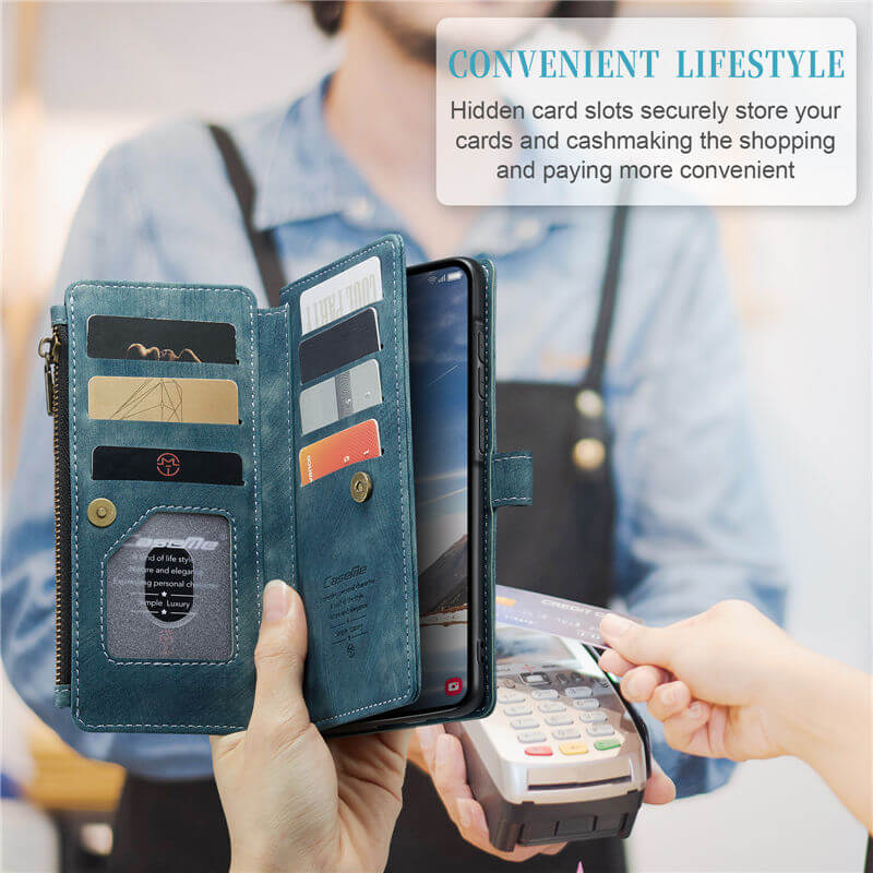 CaseMe Samsung Galaxy A37 Wallet Leather Case with Wrist Strap