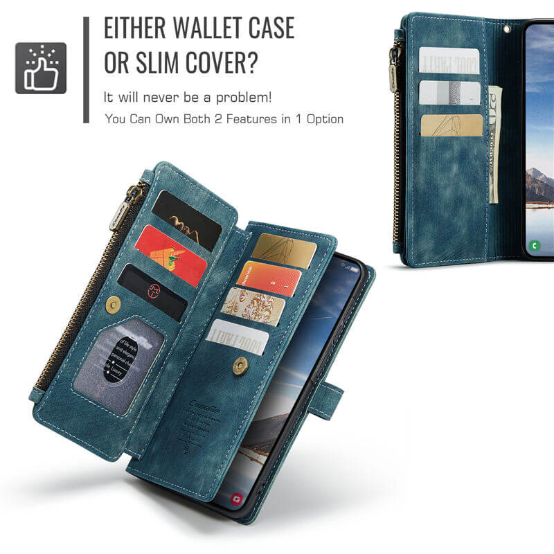 CaseMe Samsung Galaxy A37 Wallet Leather Case with Wrist Strap