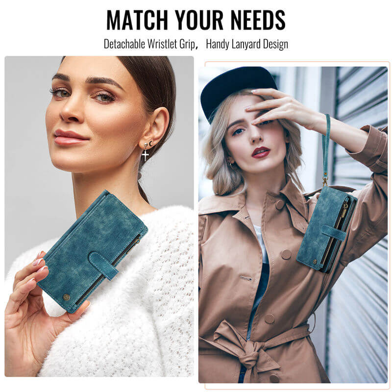 CaseMe Samsung Galaxy A37 Wallet Leather Case with Wrist Strap