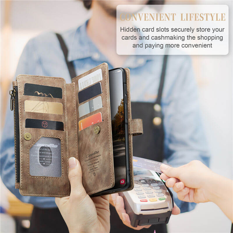 CaseMe Samsung Galaxy A37 Wallet Leather Case with Wrist Strap