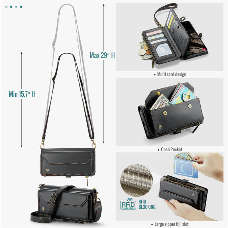 CaseMe Samsung Galaxy A37 Wallet RFID Blocking Crossbody Phone Case