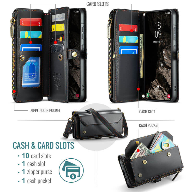 CaseMe Samsung Galaxy A37 Wallet RFID Blocking Crossbody Phone Case