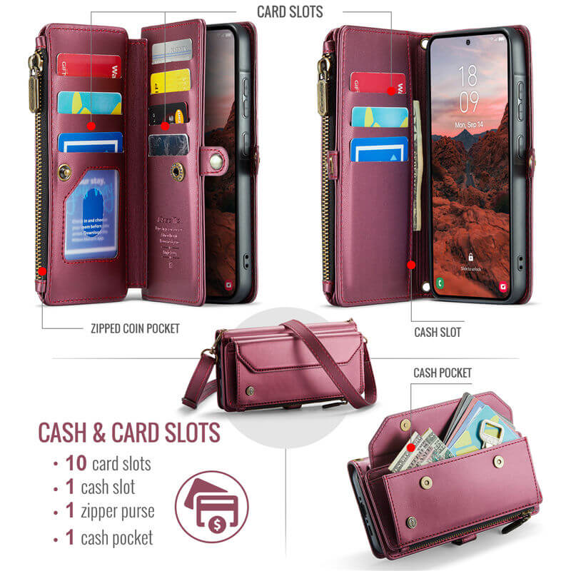 CaseMe Samsung Galaxy A37 Wallet RFID Blocking Crossbody Phone Case