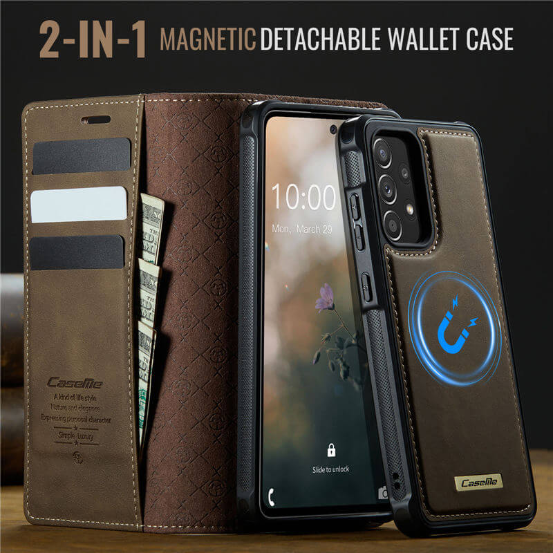 CaseMe Samsung Galaxy A52 2-in-1 Magnetic Wallet Case