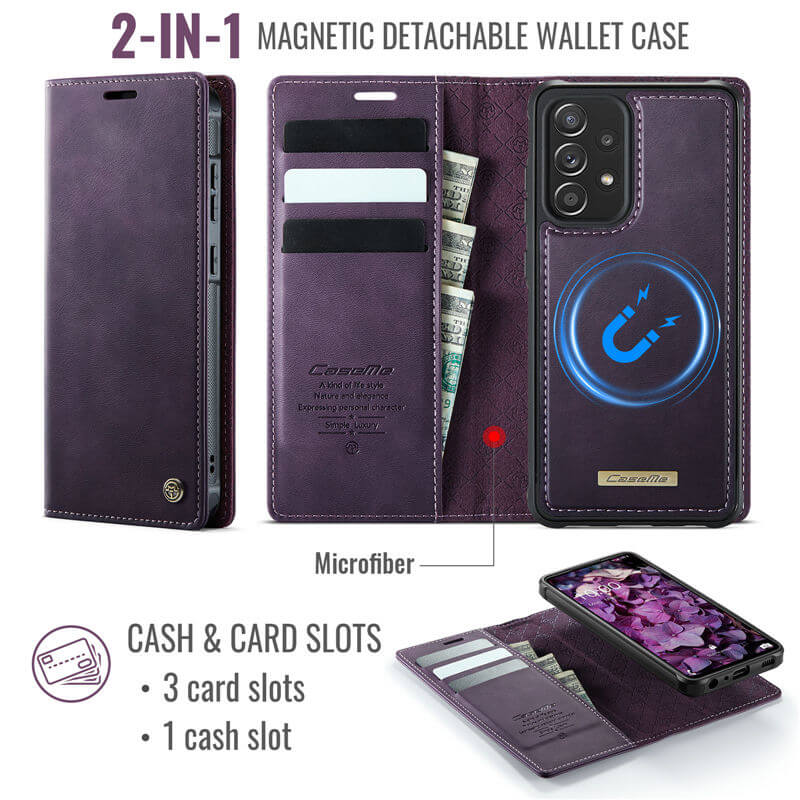 CaseMe Samsung Galaxy A52 2-in-1 Magnetic Wallet Case