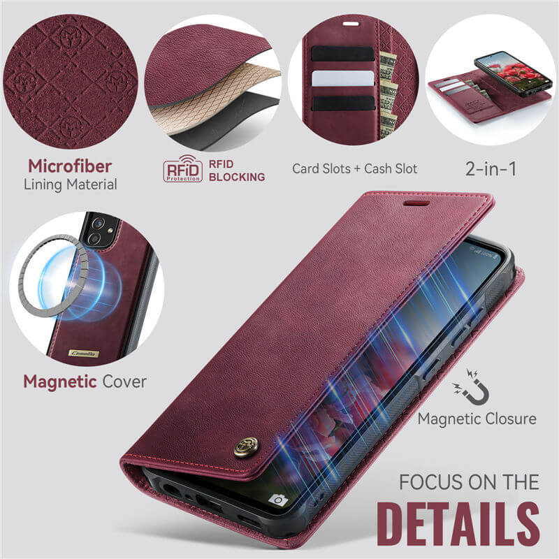 CaseMe Samsung Galaxy A52 2-in-1 Magnetic Wallet Case