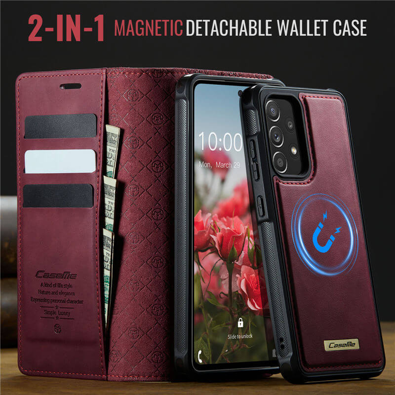 CaseMe Samsung Galaxy A52 2-in-1 Magnetic Wallet Case