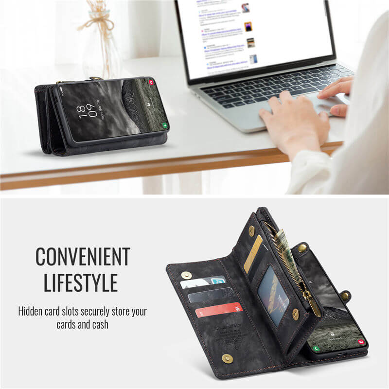 CaseMe Samsung Galaxy A57 2-in-1 Magnetic Wallet Case with Wrist Strap