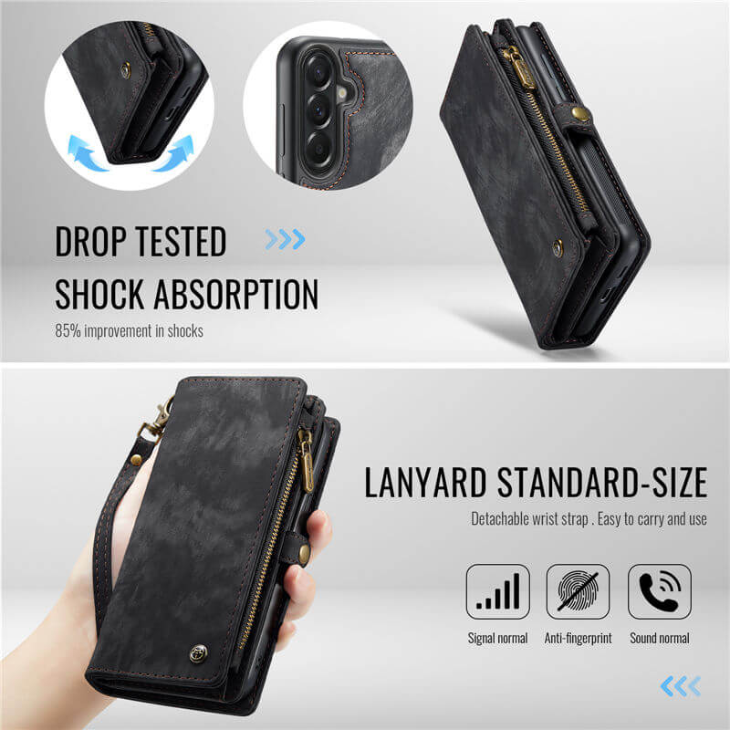 CaseMe Samsung Galaxy A57 2-in-1 Magnetic Wallet Case with Wrist Strap