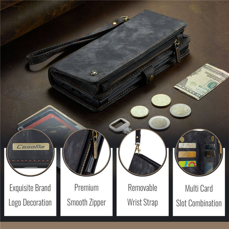 CaseMe Samsung Galaxy A57 2-in-1 Magnetic Wallet Case with Wrist Strap