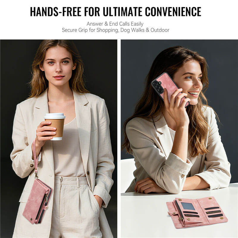 CaseMe Samsung Galaxy A57 2-in-1 Magnetic Wallet Case with Wrist Strap