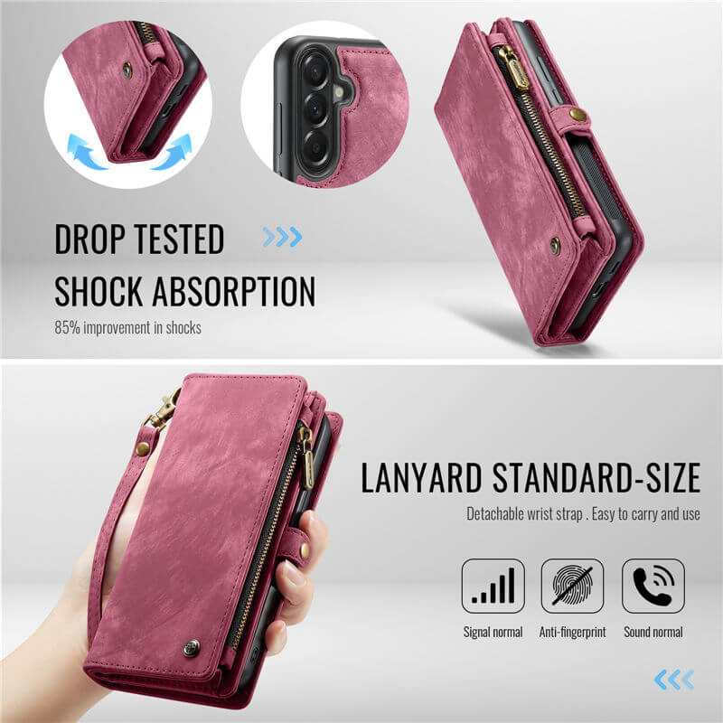 CaseMe Samsung Galaxy A57 2-in-1 Magnetic Wallet Case with Wrist Strap