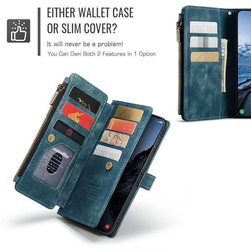 CaseMe Samsung Galaxy A57 Wallet Leather Case with Wrist Strap