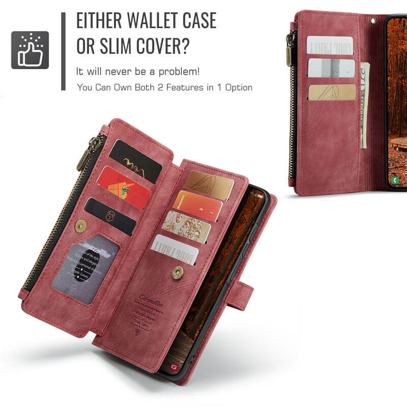 CaseMe Samsung Galaxy A57 Wallet Leather Case with Wrist Strap