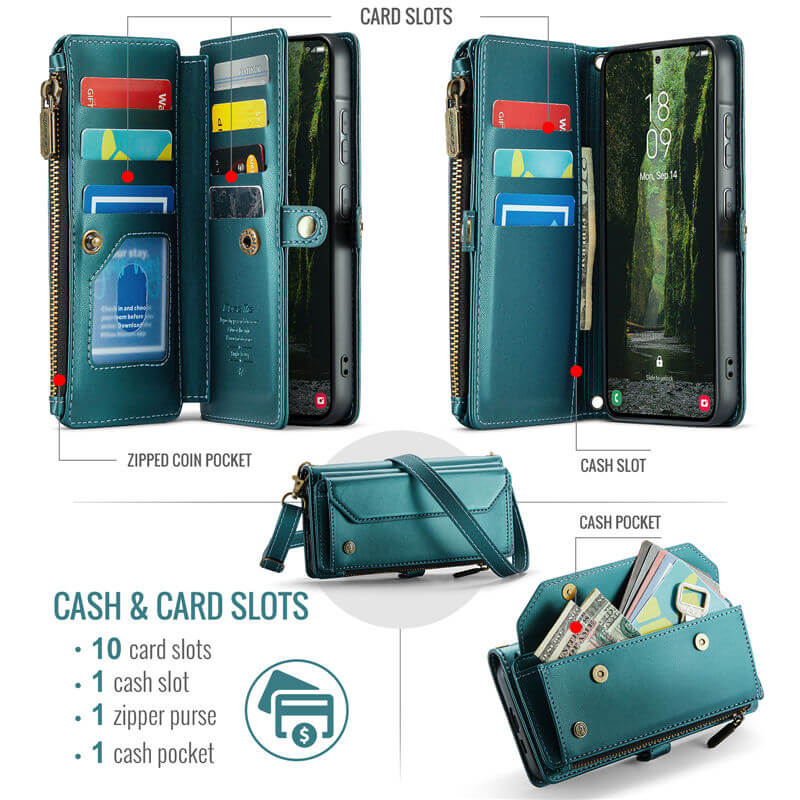 CaseMe Samsung Galaxy A57 Wallet RFID Blocking Crossbody Phone Case