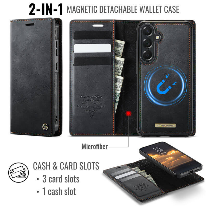 CaseMe Samsung Galaxy A57 2-in-1 Magnetic Wallet Case
