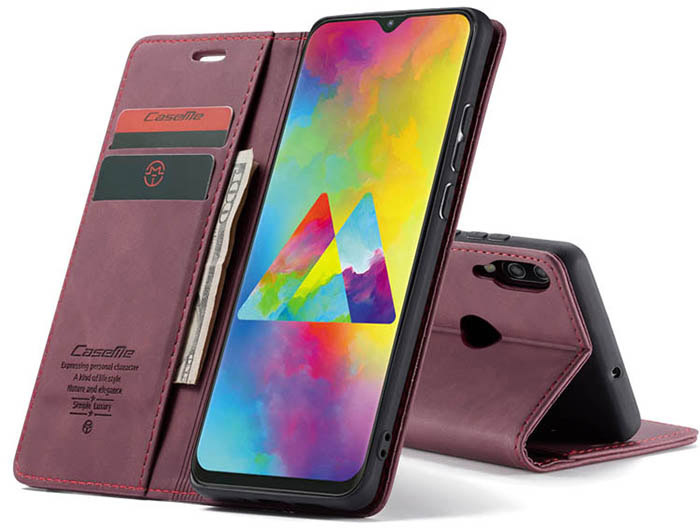 CaseMe Samsung Galaxy M20 Wallet Kickstand Magnetic Flip Leather Case