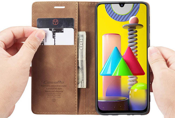 CaseMe Samsung Galaxy M31 Wallet Kickstand Magnetic Flip Leather Case