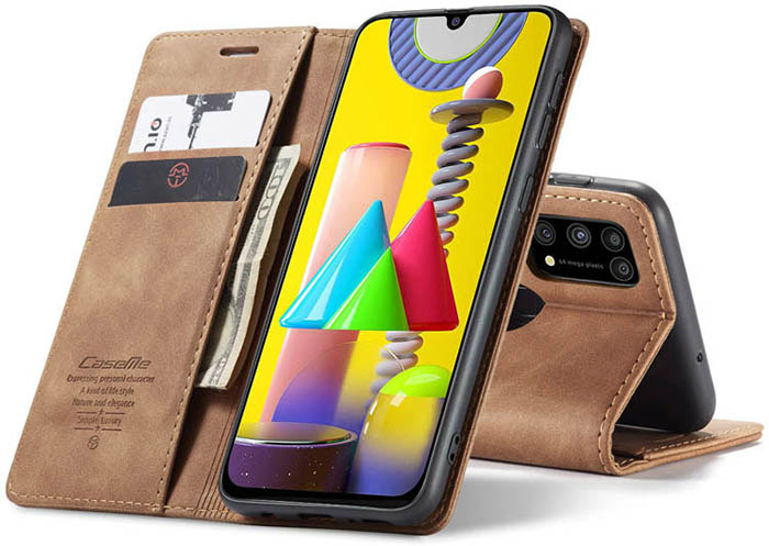 CaseMe Samsung Galaxy M31 Wallet Kickstand Magnetic Flip Leather Case