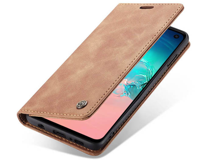 CaseMe Samsung Galaxy S10e Retro Wallet Kickstand Magnetic Flip Leather Case