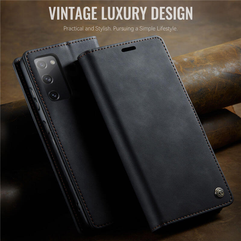 CaseMe Samsung Galaxy S20 FE Magnetic Wallet Case with RFID Blocking