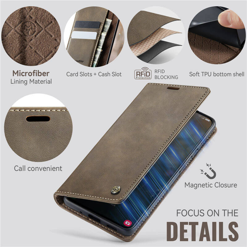 CaseMe Samsung Galaxy S20 FE Magnetic Wallet Case with RFID Blocking